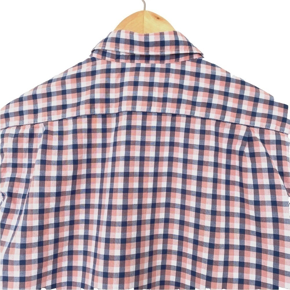 Lacoste Regular Fit Long Sleeve Lightweight Button Shirt Gingham Sz 41 (M-L) - Picture 4 of 11